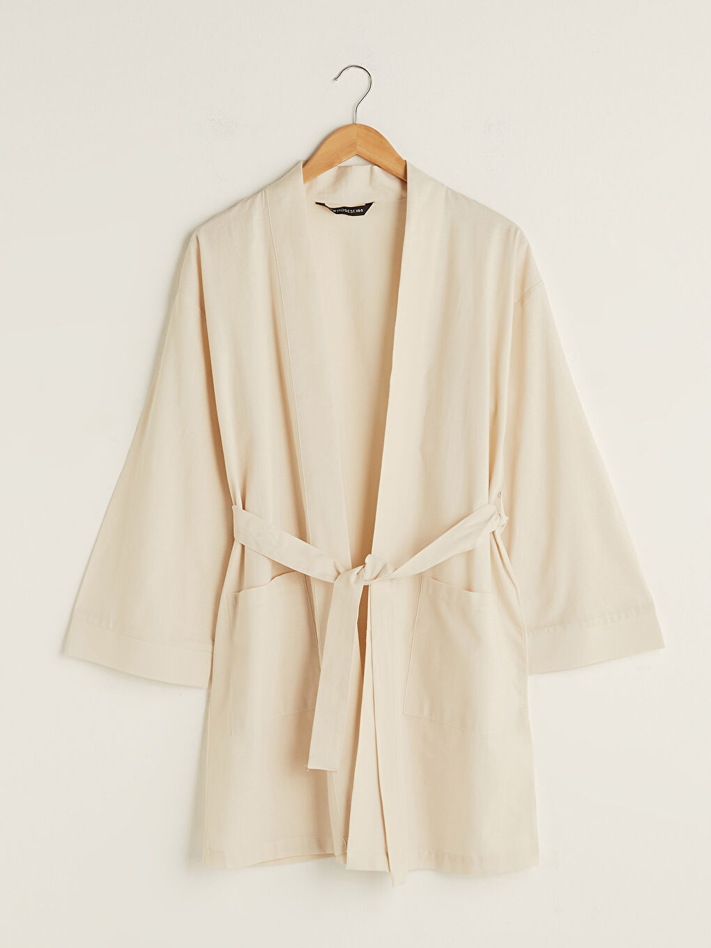 Kimono pour Femmes avec Détail de Poche Manches Larges Détail en Dentelle Surdimensionné-5