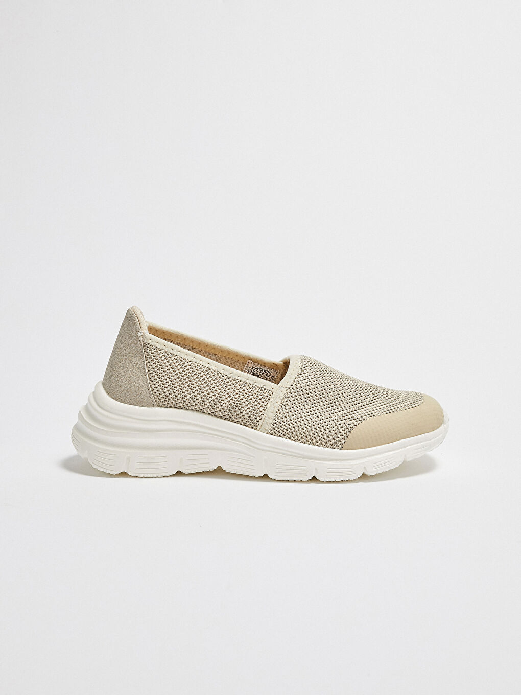 Bej File Detaylı Kalın Taban Kadın Aktif Spor Ayakkabı-3