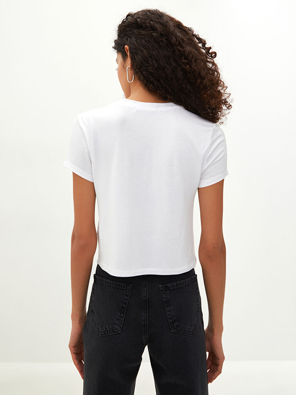 Bluse Für Damen Aus Jersey Mit Schlichtem Design Und Rundhalsausschnitt-4