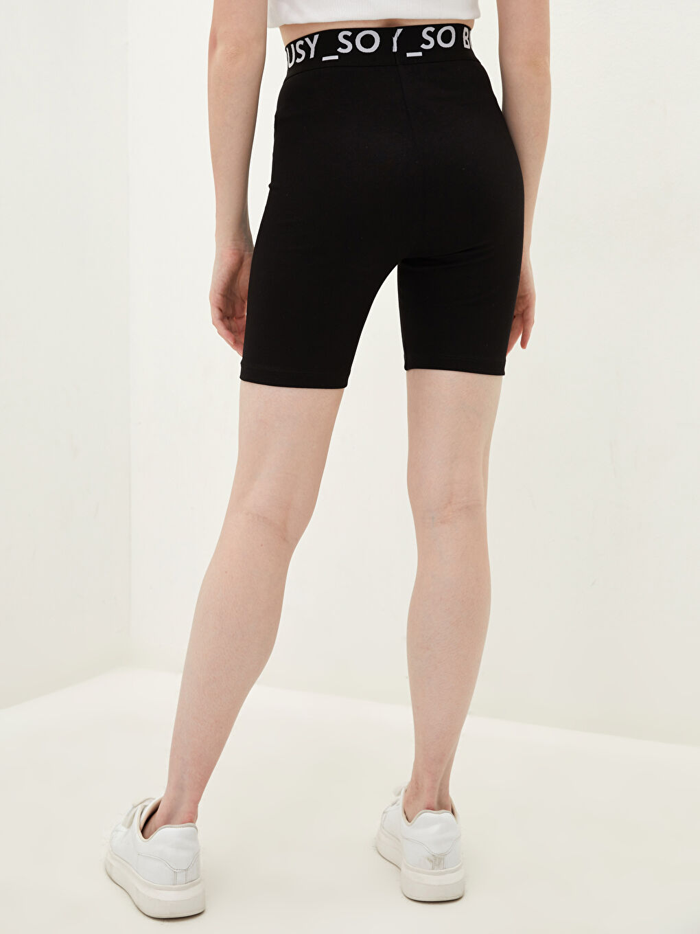 LCW Vision Waist Slogan Printed Women's Biker Leggings -S1I820Z8-CVL