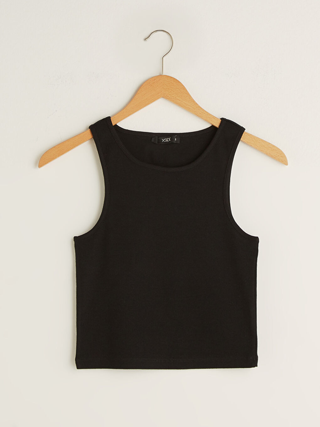 Кроп-топ из хлопка с круглым вырезом для женщин-5