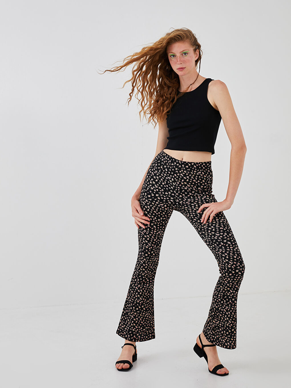 Кроп-топ из хлопка с круглым вырезом для женщин