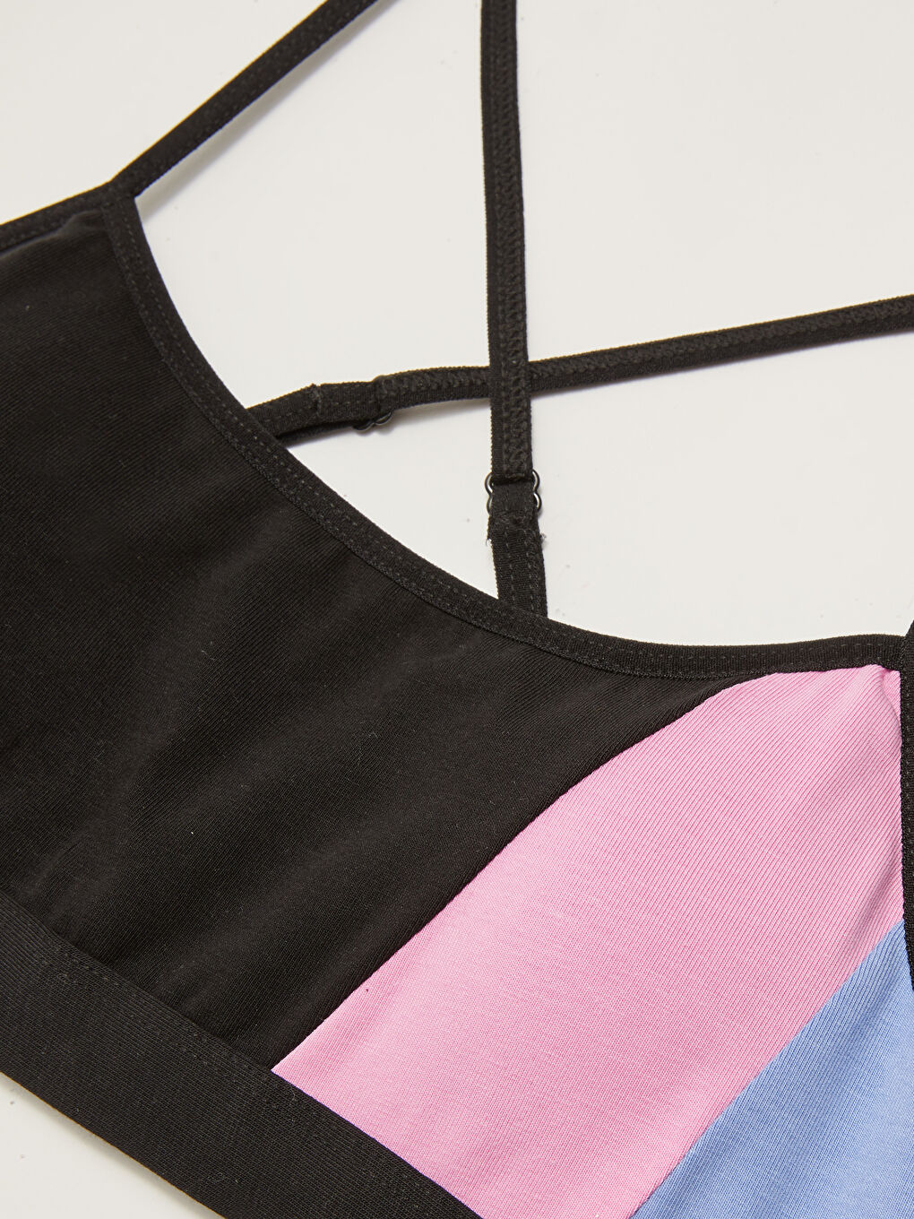 Non-wired Cross Strap Color Block Bustier-2