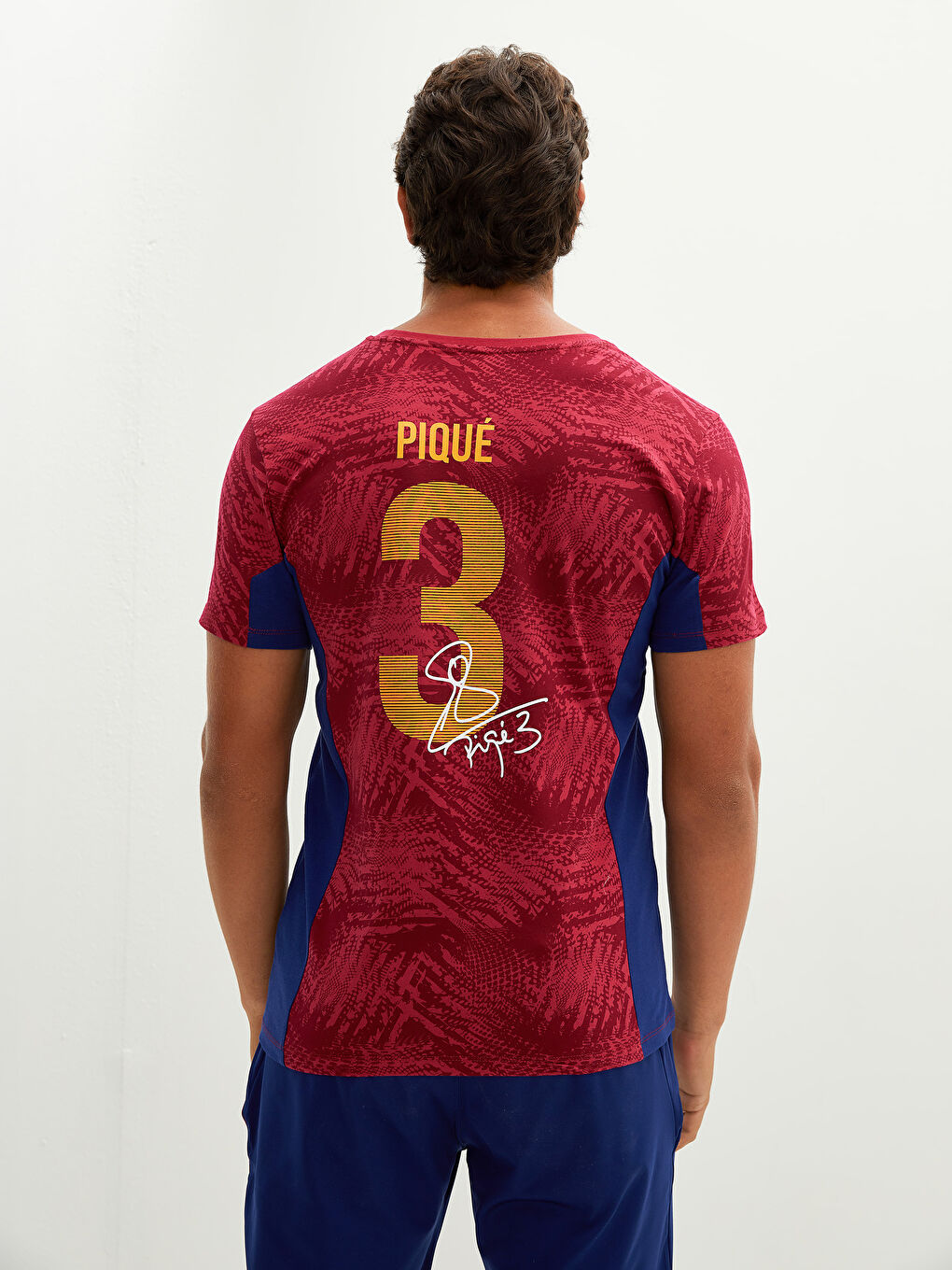 Ерлерге арналған барселона принтті жанкүйерлерге арналған спорттық футболка-4