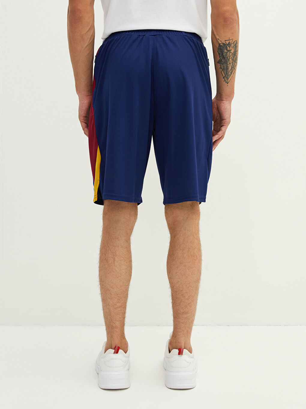 Lacivert Standart Kalıp Barcelona Baskılı Erkek Taraftar Şort-6