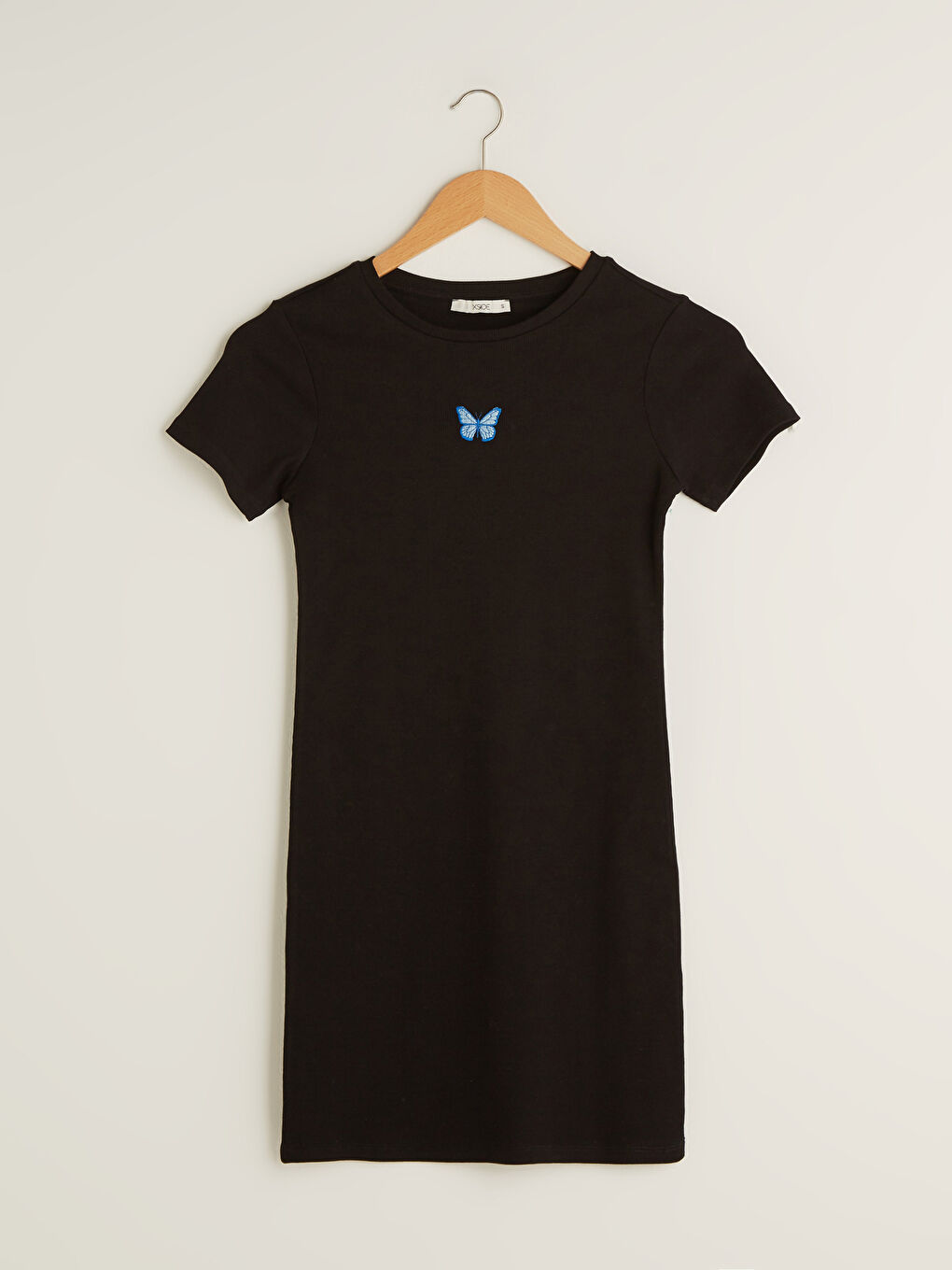 XSIDE Crew Neck Butterfly Embroidery Short Sleeve Camisole Fabric Women Dress -S1I907Z8-CVL