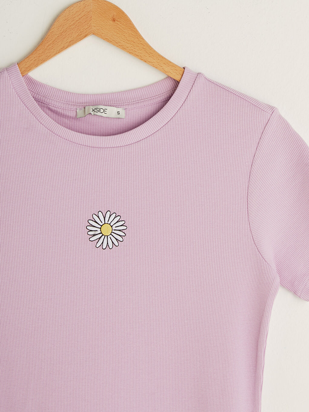 Robe Femme En Jersey Brodée à Fleurs et à Manches Courtes à Col Rond-8