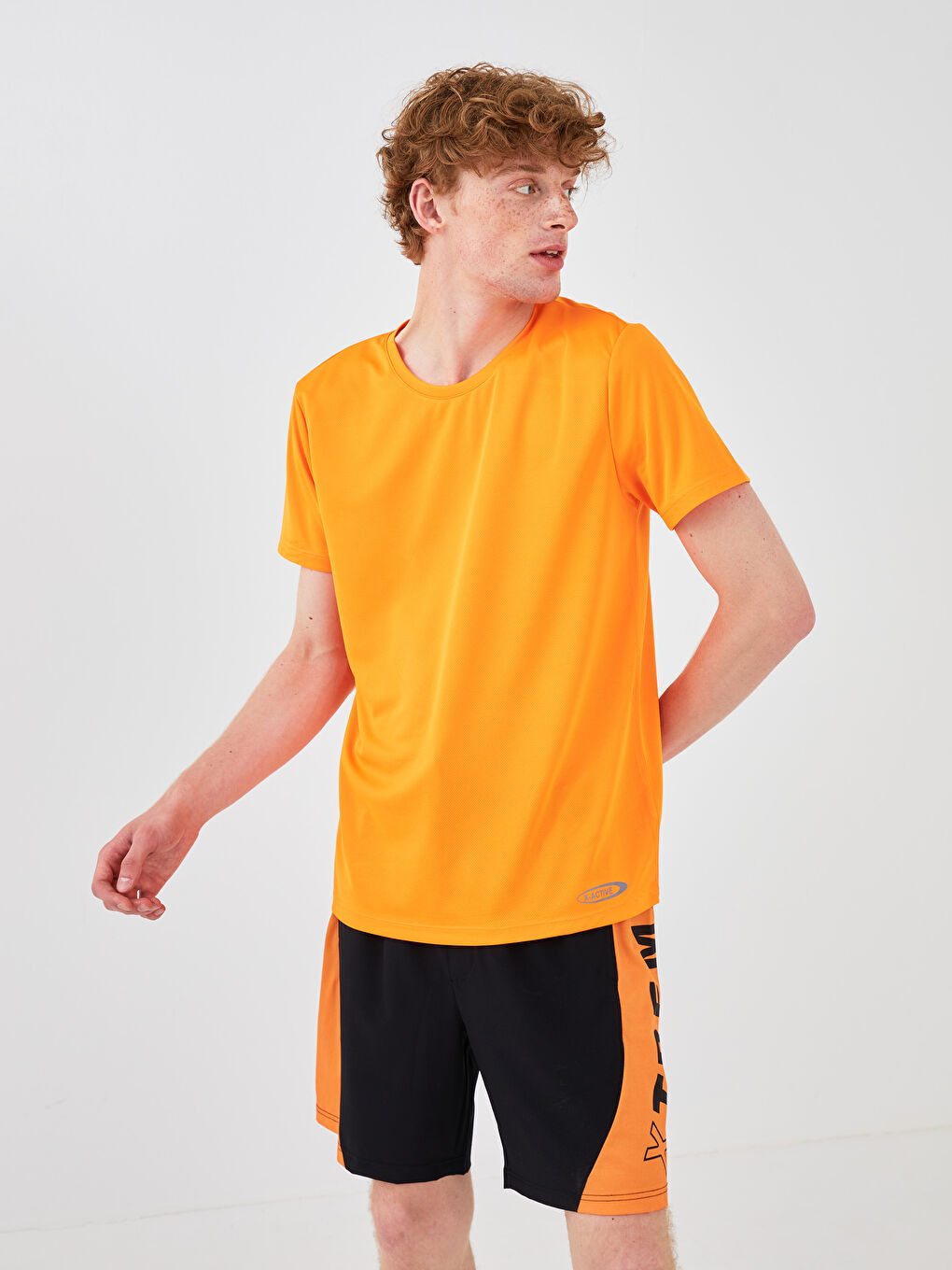 T-shirt de Sport Actif Imprimé à Manches Courtes et Col Rond pour Hommes