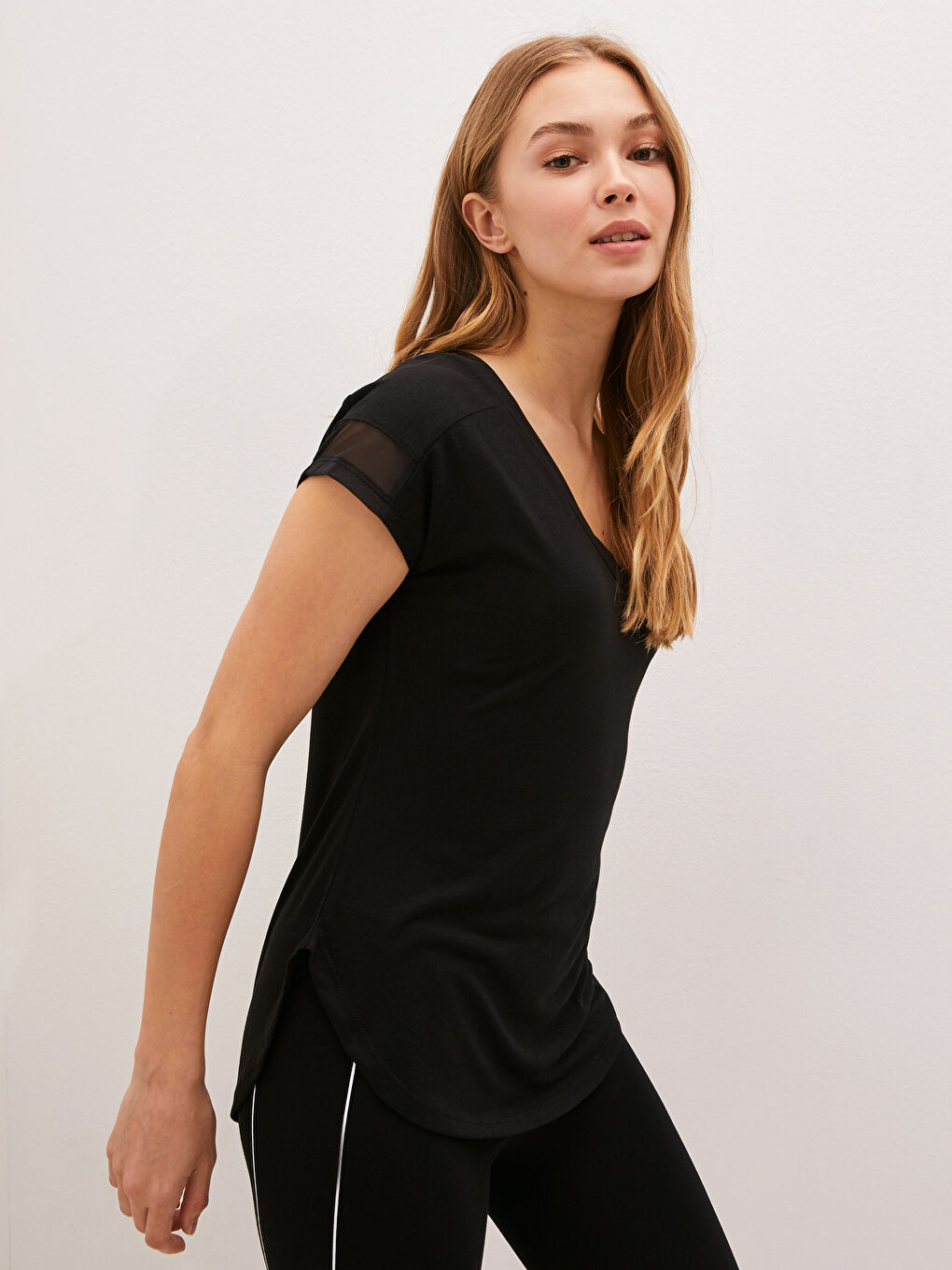 Xside Active V-Ausschnitt Regulär Kurzarm Damen Sport-T-Shirt -S1IA12Z8-CVL