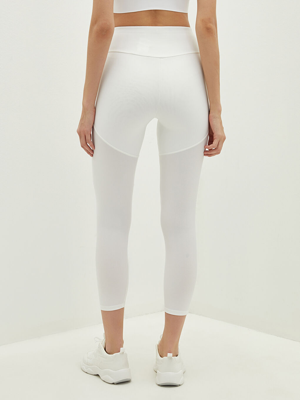 Women's Elasticated Waist Plain Sports Leggings-3