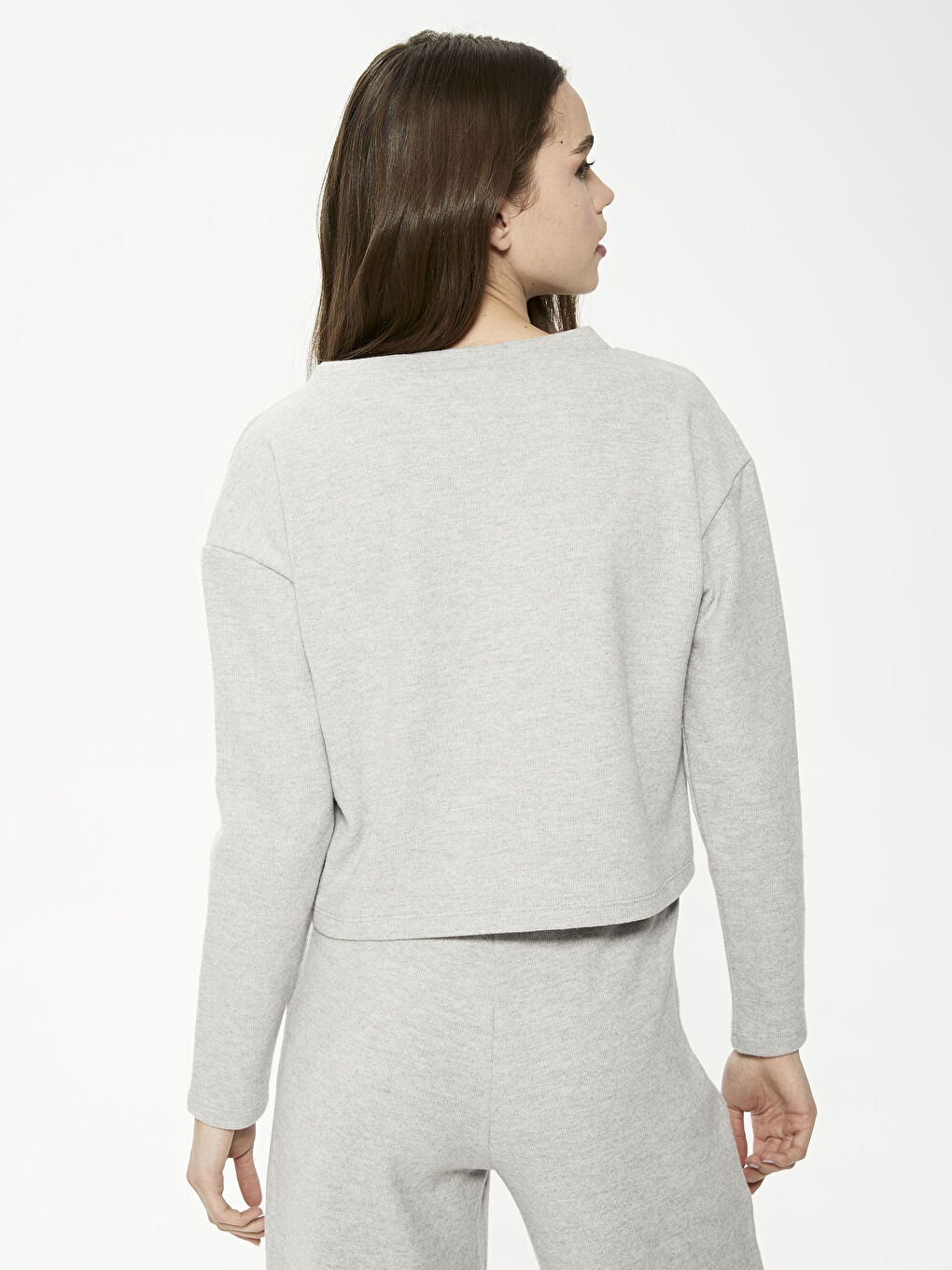 LCW Vision Women's Ribbed Cardigan With V Neck Button Detail Long Sleeve -S1IB24Z8-LAL