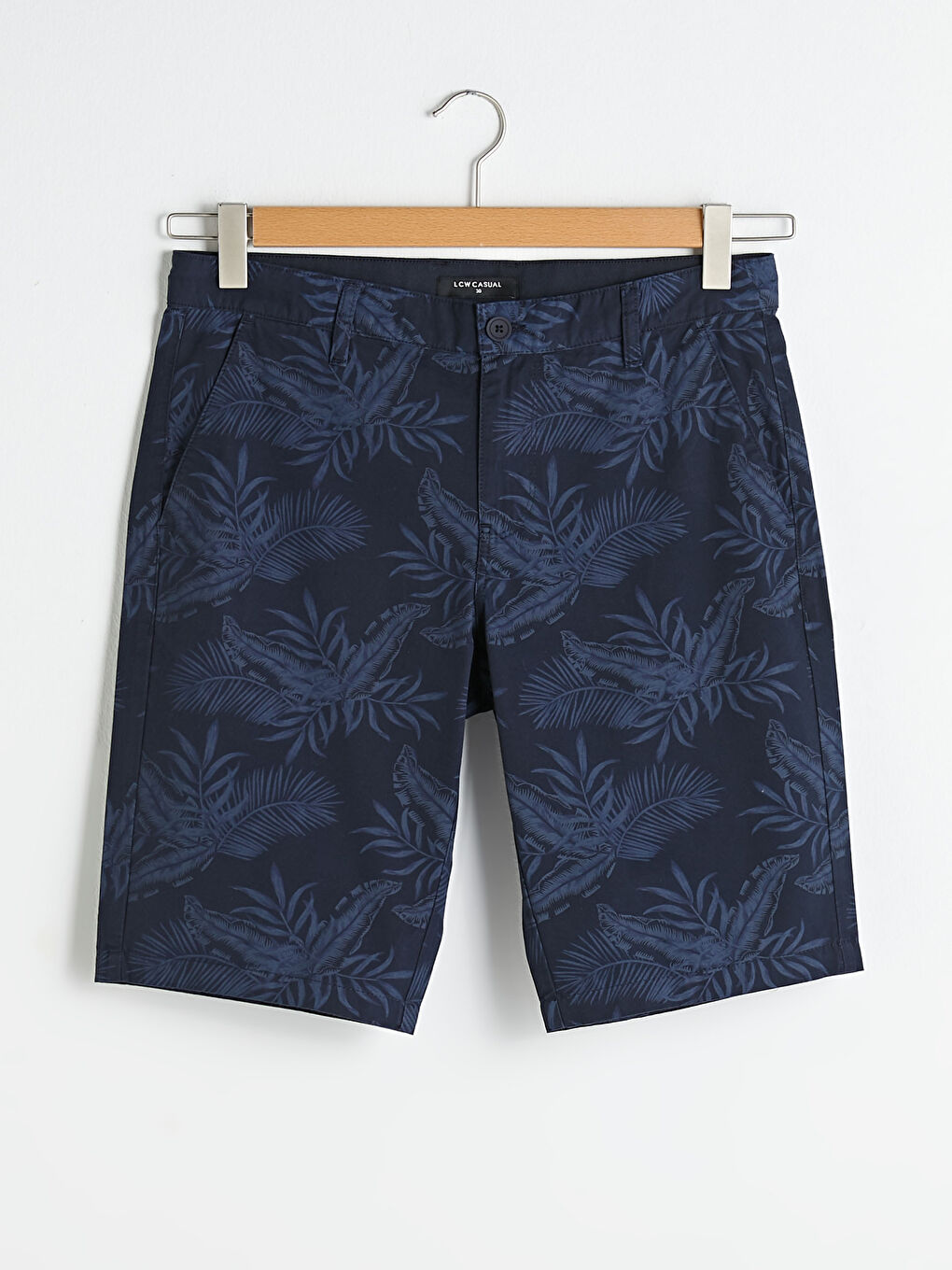 Lacivert Slim Fit Gabardin Erkek Şort-5