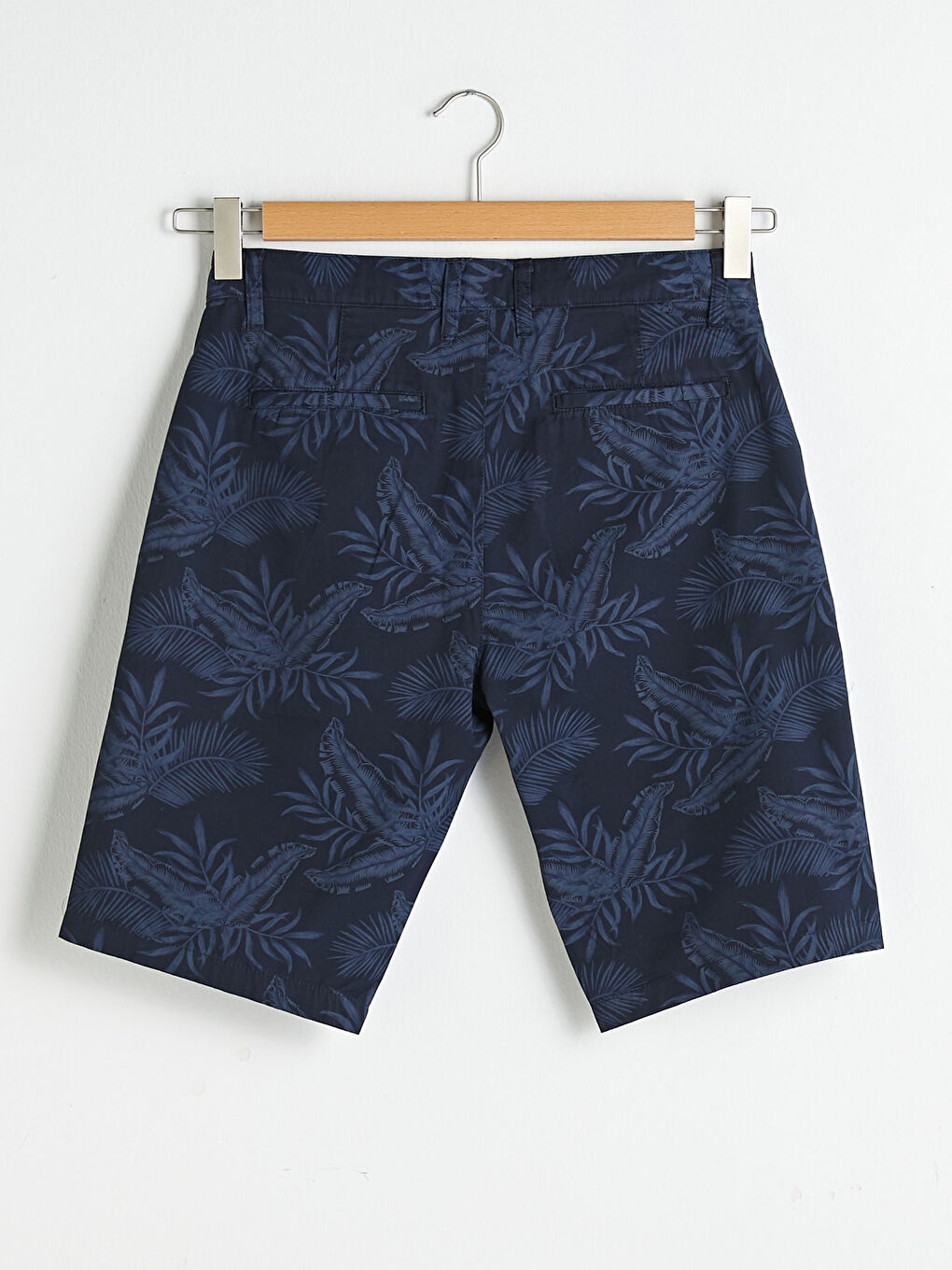 Lacivert Slim Fit Gabardin Erkek Şort-7