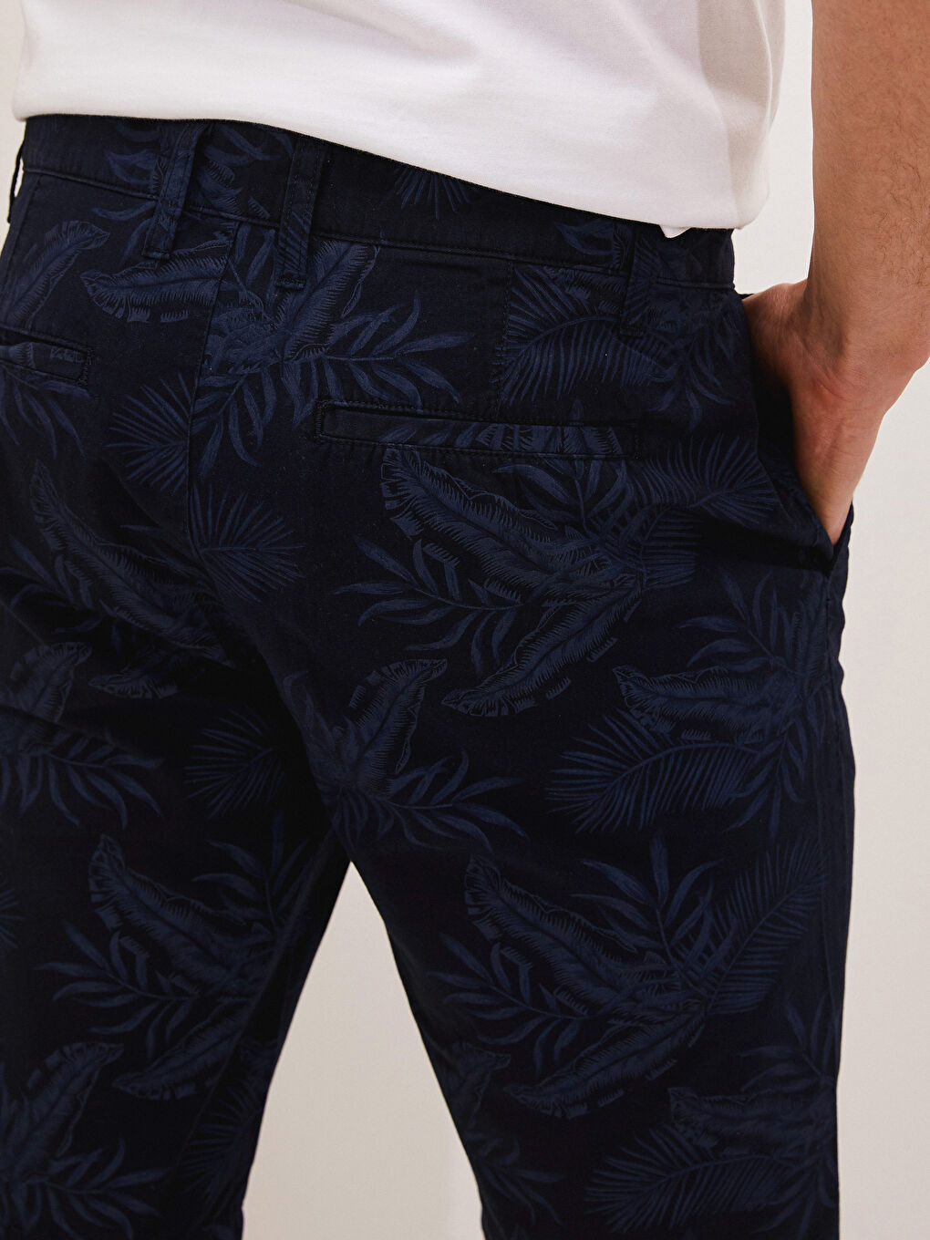 Lacivert Slim Fit Gabardin Erkek Şort-3