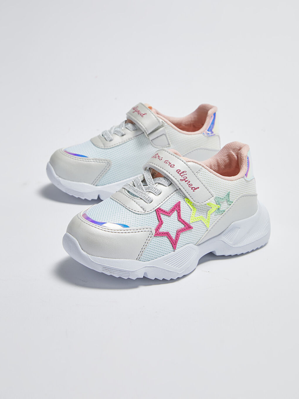 Beyaz File Detaylı Cırt Cırtlı Kız Çocuk Spor Ayakkabı-1