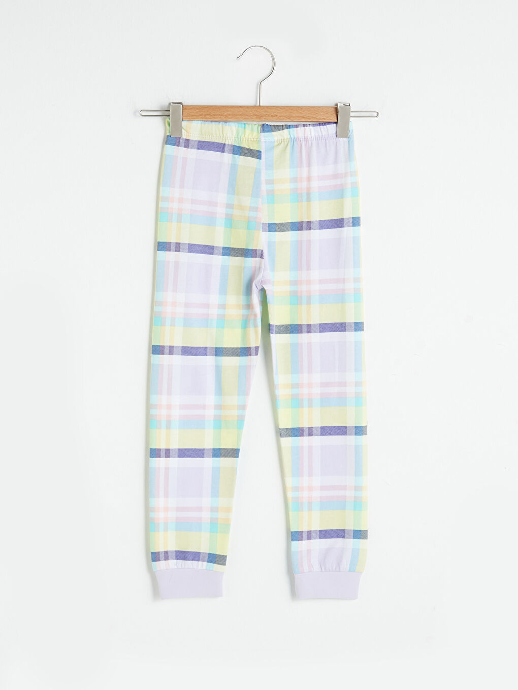 قيعان بيجامة للبنات كاروهات بخصر مرن-1