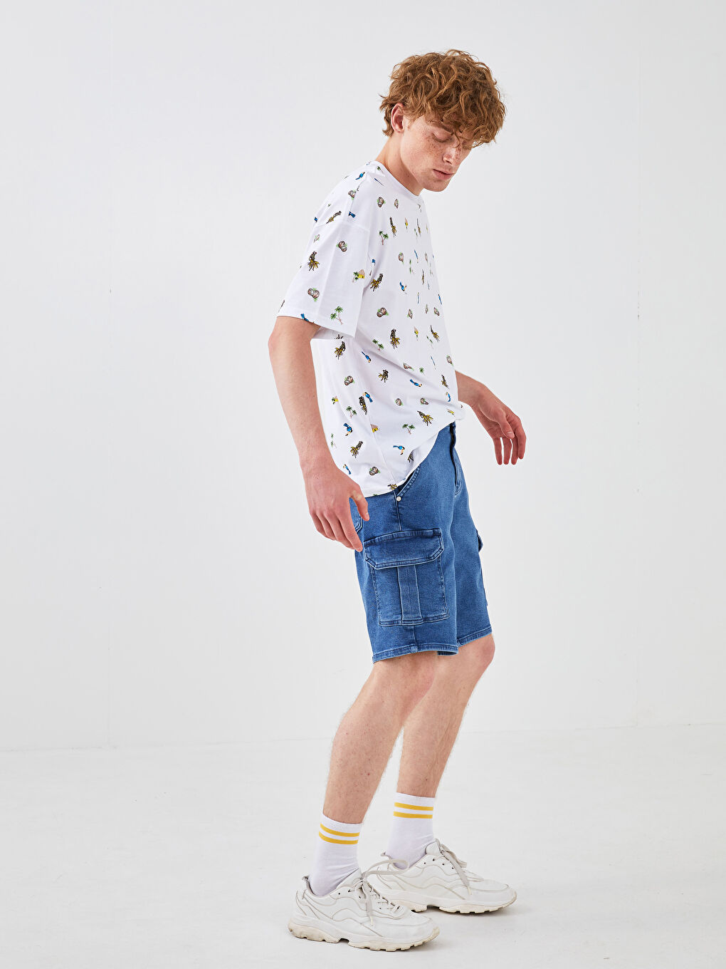 Mavi Standart Kalıp Erkek Jean Şort-2