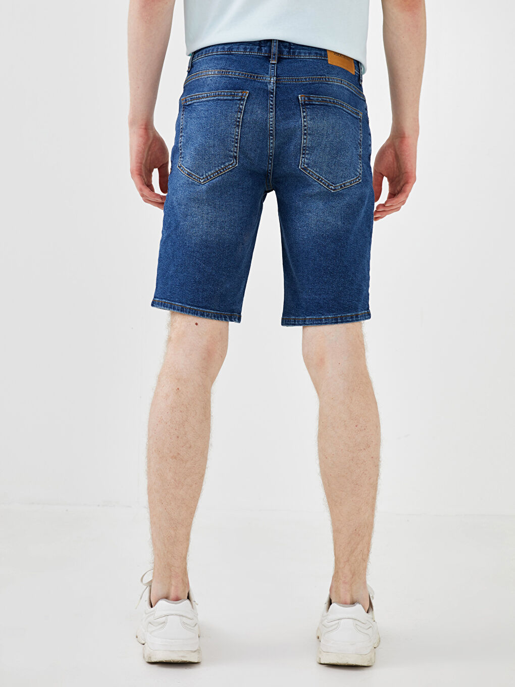 Mavi Standart Kalıp Erkek Jean Şort-4