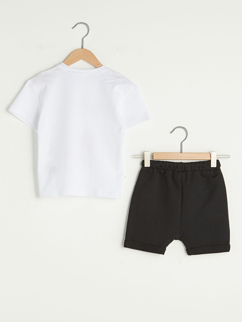 Crew Neck Short Sleeve Mickey Mouse Printed Cotton Baby Boy T-Shirt and Shorts 4-Piece Set-1