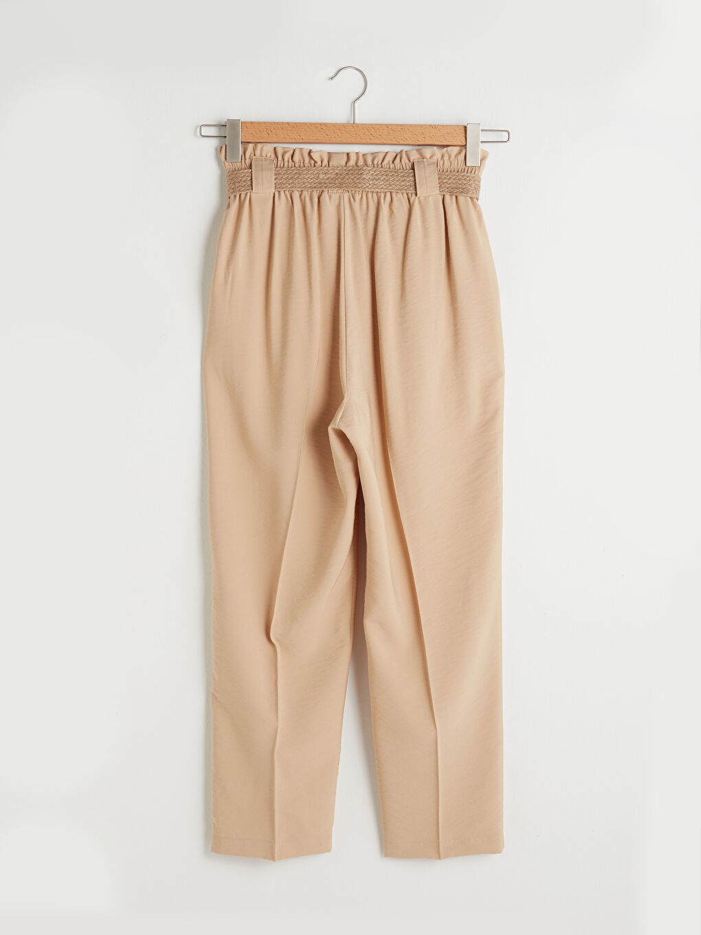 Әйелдерге арналған жоғары бел тар пішім қалтасы бар шалбар-7