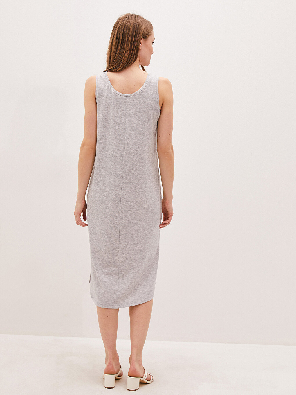 U Neck Strap Letter Printed Women Dress-4