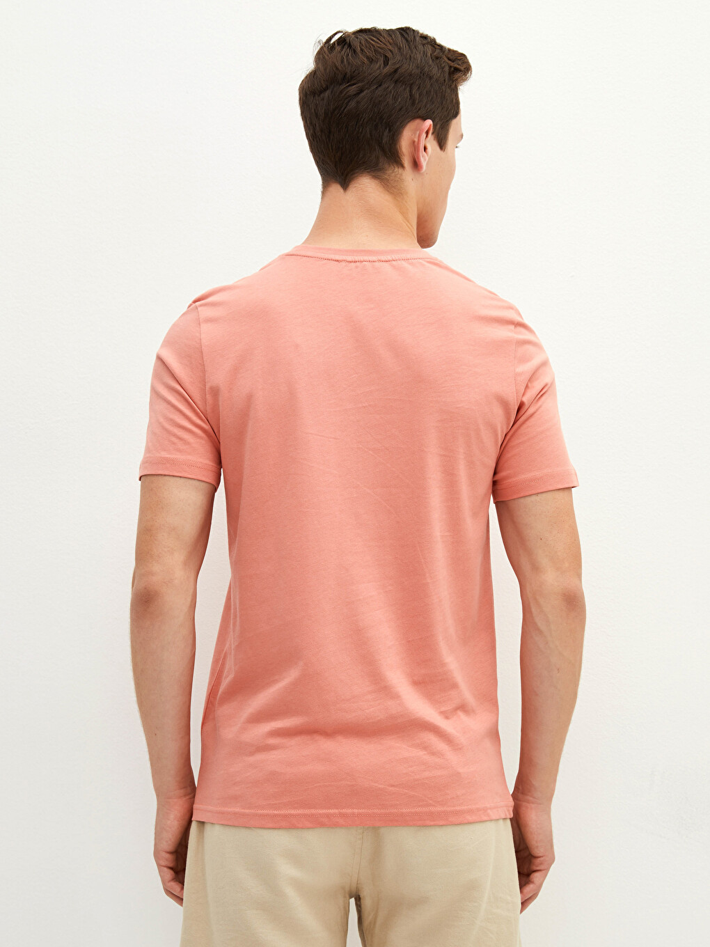 Crew Neck Short Sleeve Printed Combed Cotton Men's T-shirt-4