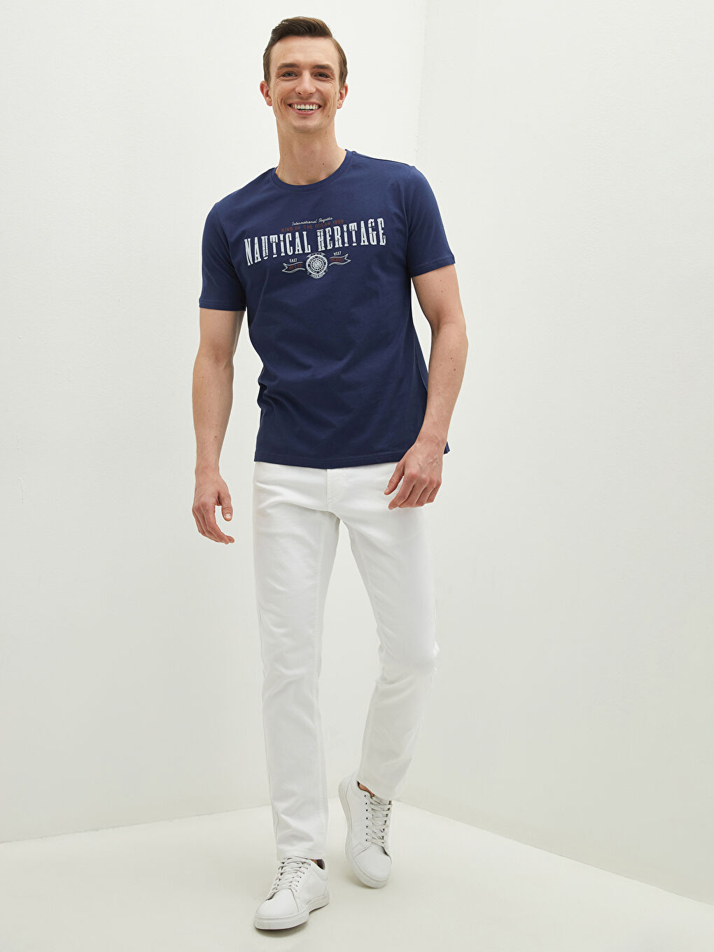 Футболка Мужская с Круглым Вырезом, Коротким Рукавом, С Принтом, Из Гребенного Хлопка-3