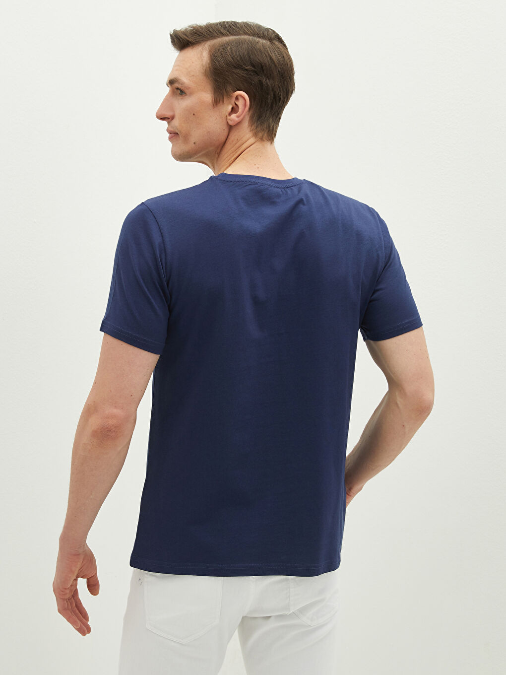 Футболка Мужская с Круглым Вырезом, Коротким Рукавом, С Принтом, Из Гребенного Хлопка-4