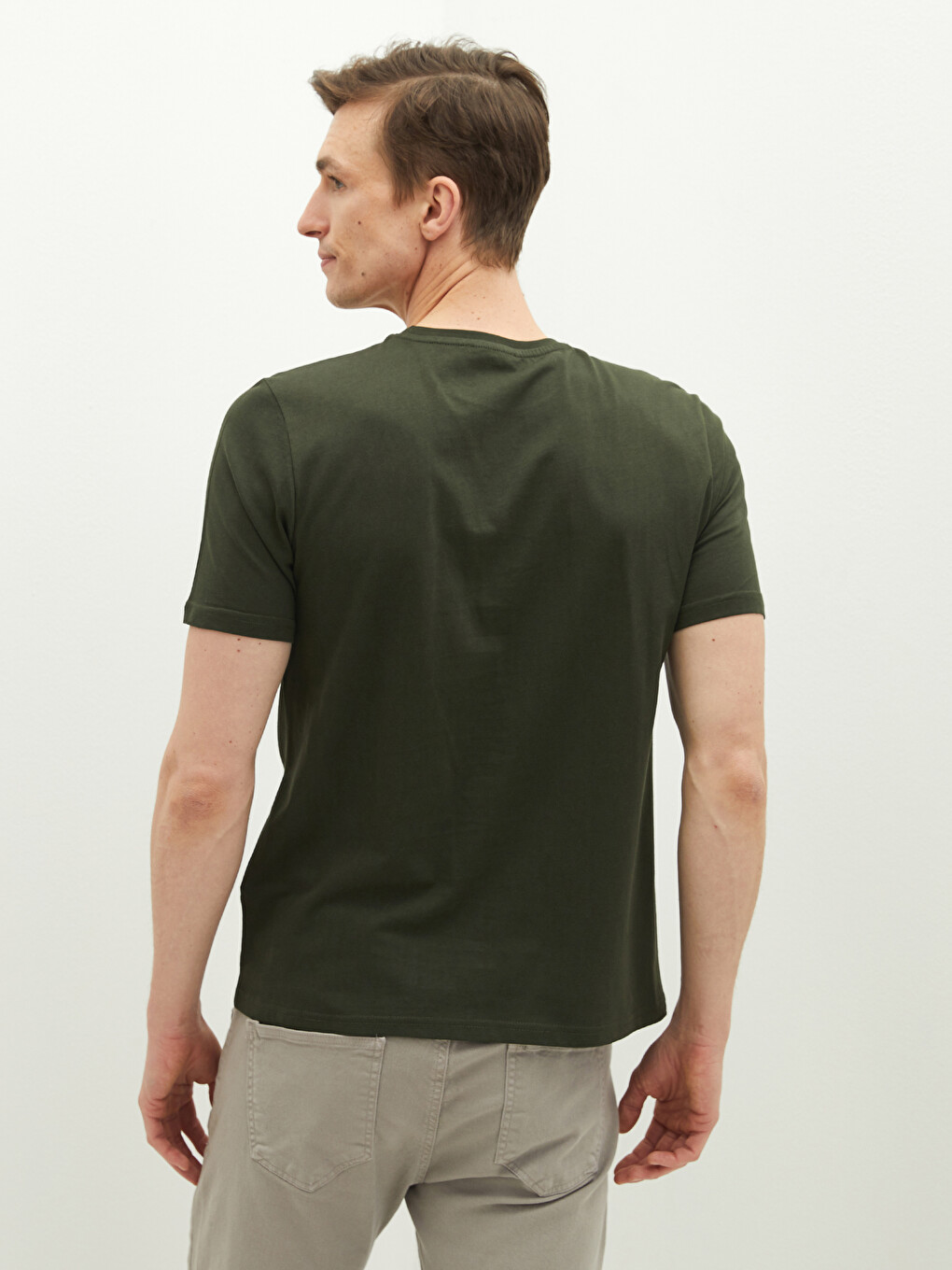 Crew Neck Short Sleeve Printed Combed Cotton Men's T-shirt-4