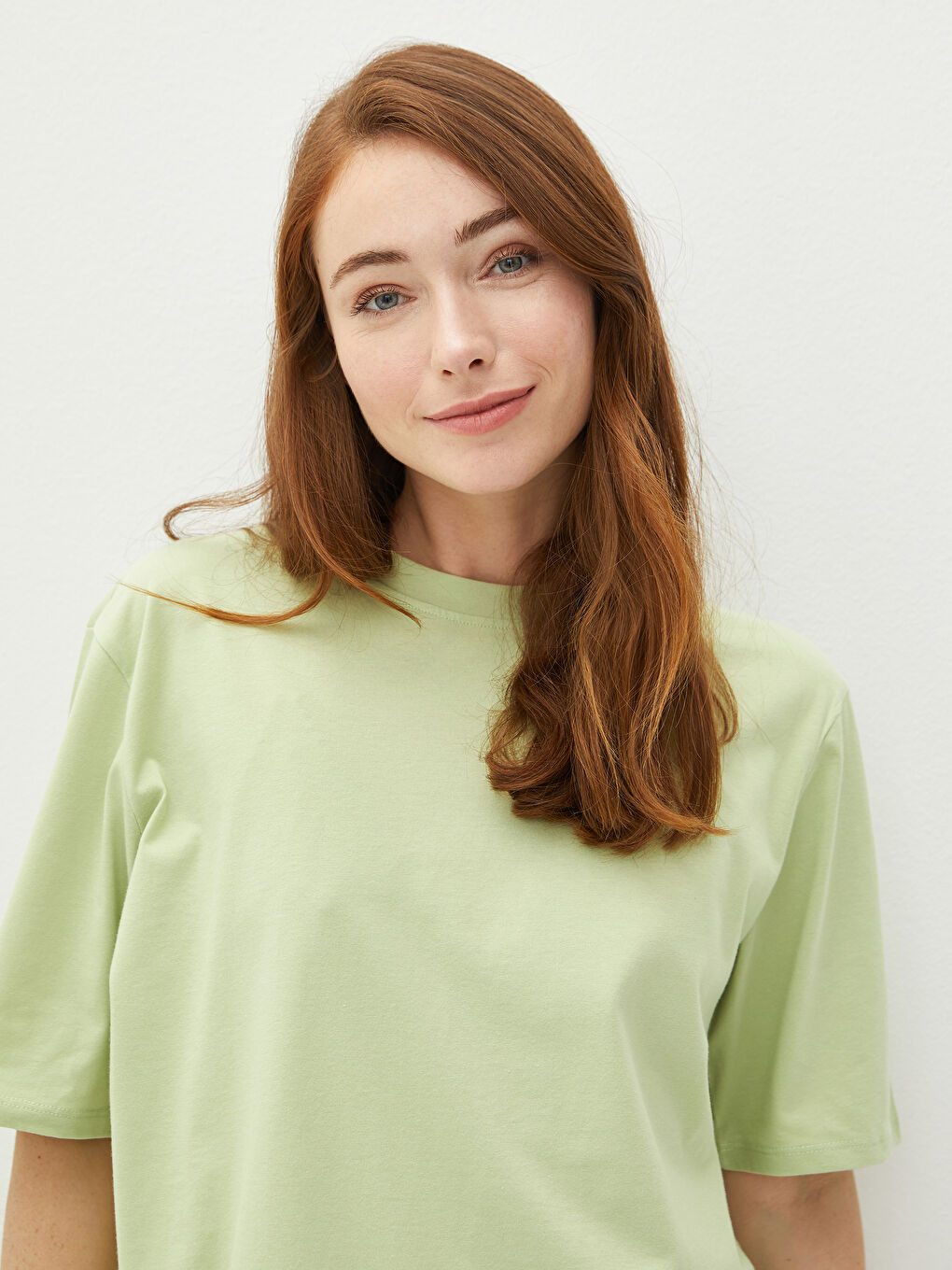 Tunika od pamuka sa okruglim izrezom, ravna, kratki rukav za žene-3