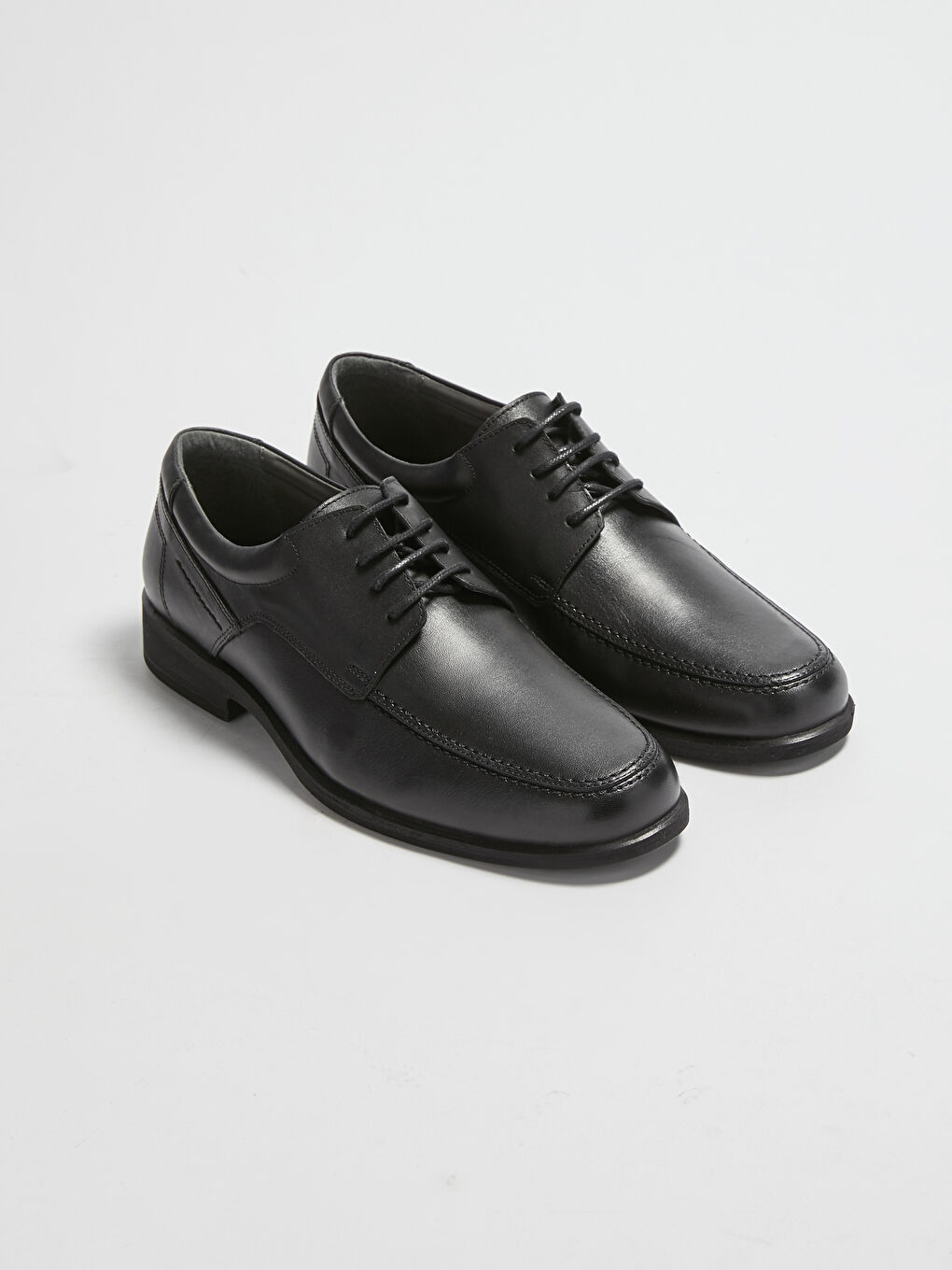 Siyah Hakiki Deri Bağcıklı Erkek Klasik Ayakkabı