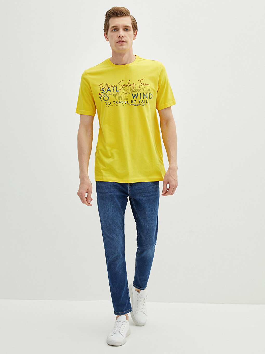 Crew Neck Short Sleeve Printed Combed Cotton Men's T-shirt-1