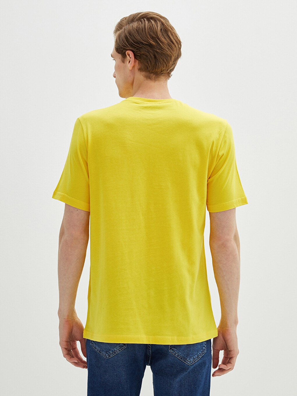 Crew Neck Short Sleeve Printed Combed Cotton Men's T-shirt-3