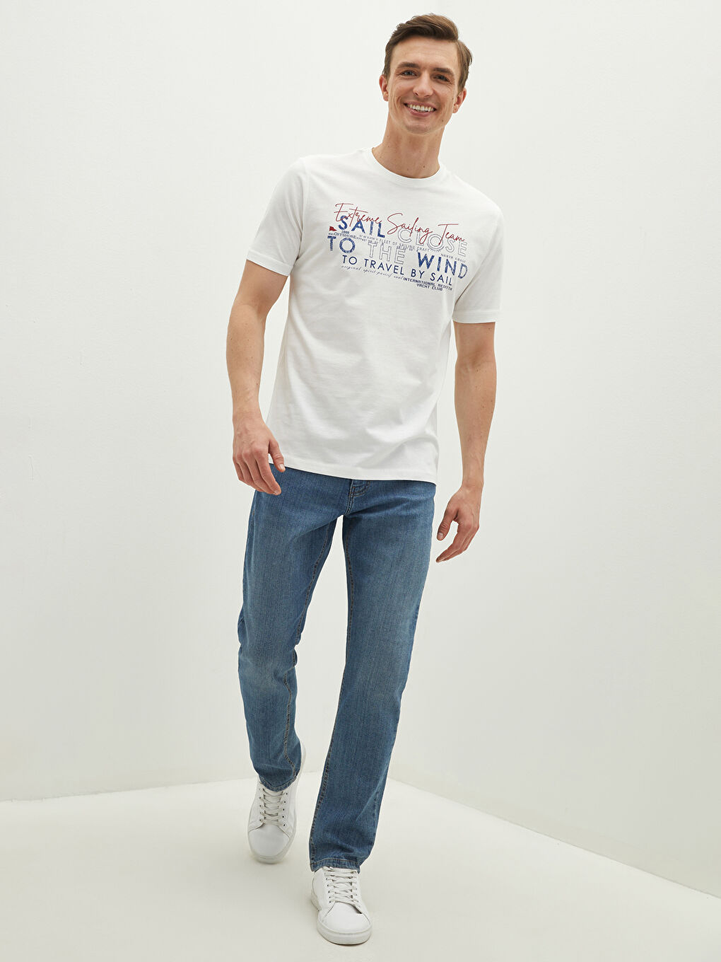 Футболка Мужская с Круглым Вырезом, Коротким Рукавом, С Принтом, Из Гребенного Хлопка-2