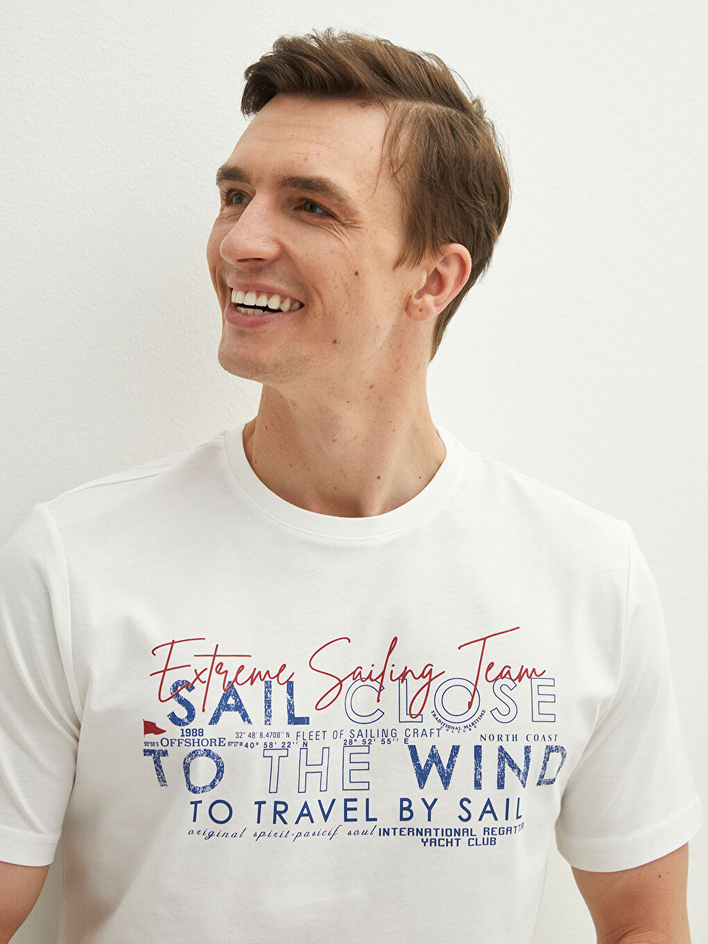 Футболка Мужская с Круглым Вырезом, Коротким Рукавом, С Принтом, Из Гребенного Хлопка-3