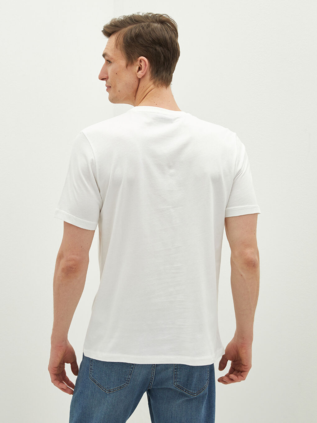 Футболка Мужская с Круглым Вырезом, Коротким Рукавом, С Принтом, Из Гребенного Хлопка-4