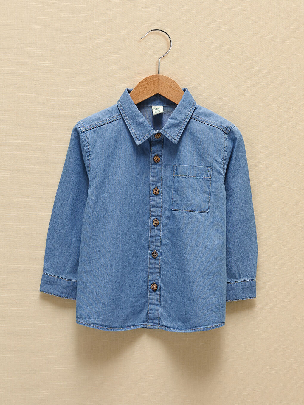 Chemise En Jean Basique En Coton À Manches Longues Pour Bébé Garçon