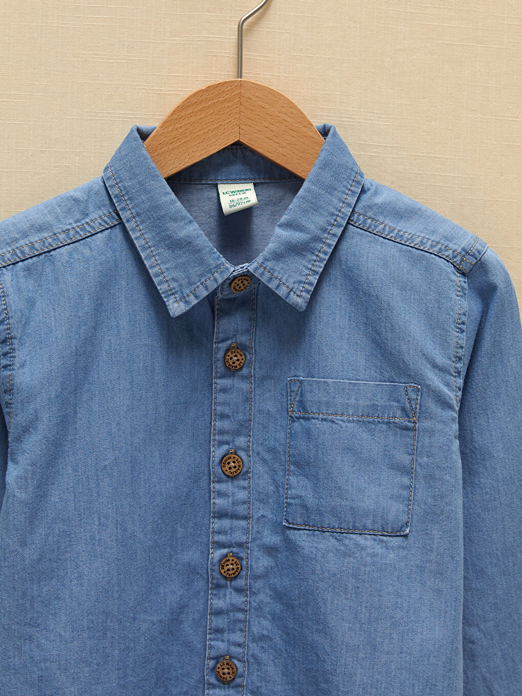 Chemise En Jean Basique En Coton À Manches Longues Pour Bébé Garçon-2