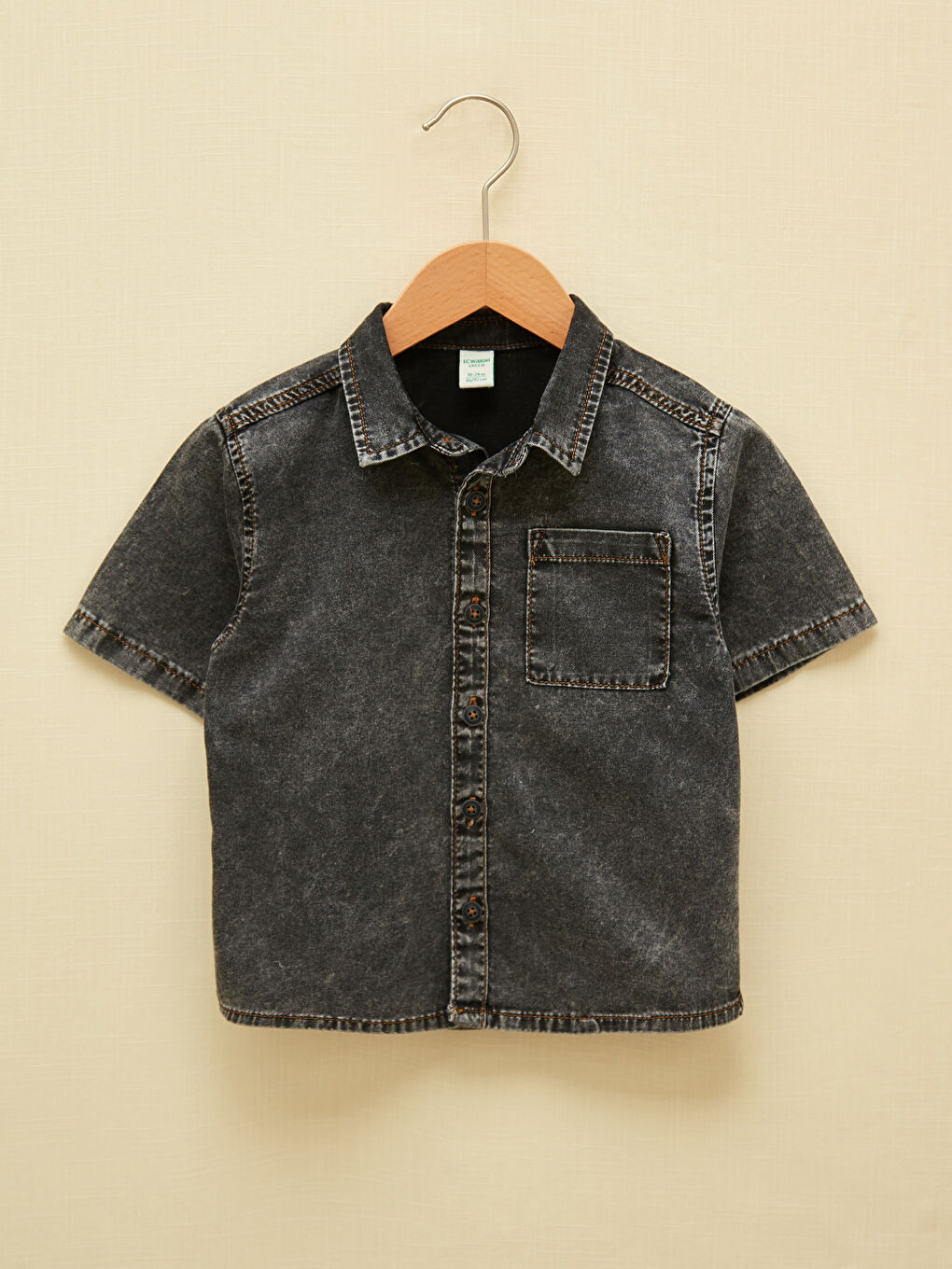 Short Sleeve Basic Baby Boy Jean Shirt