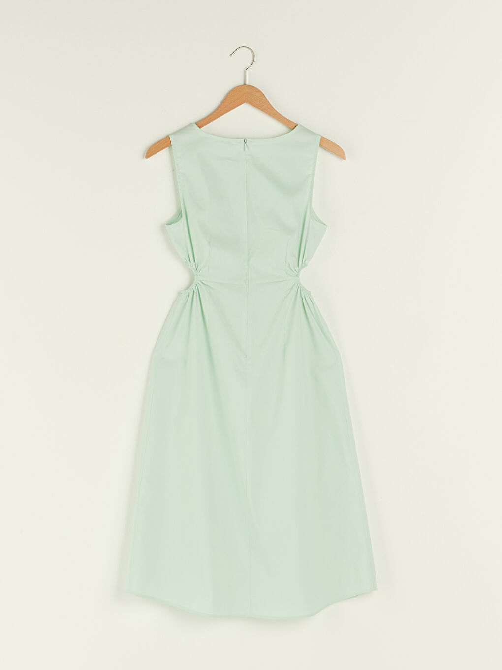 Robe Femme Sans Manches Droite Col Rond en Popeline-14