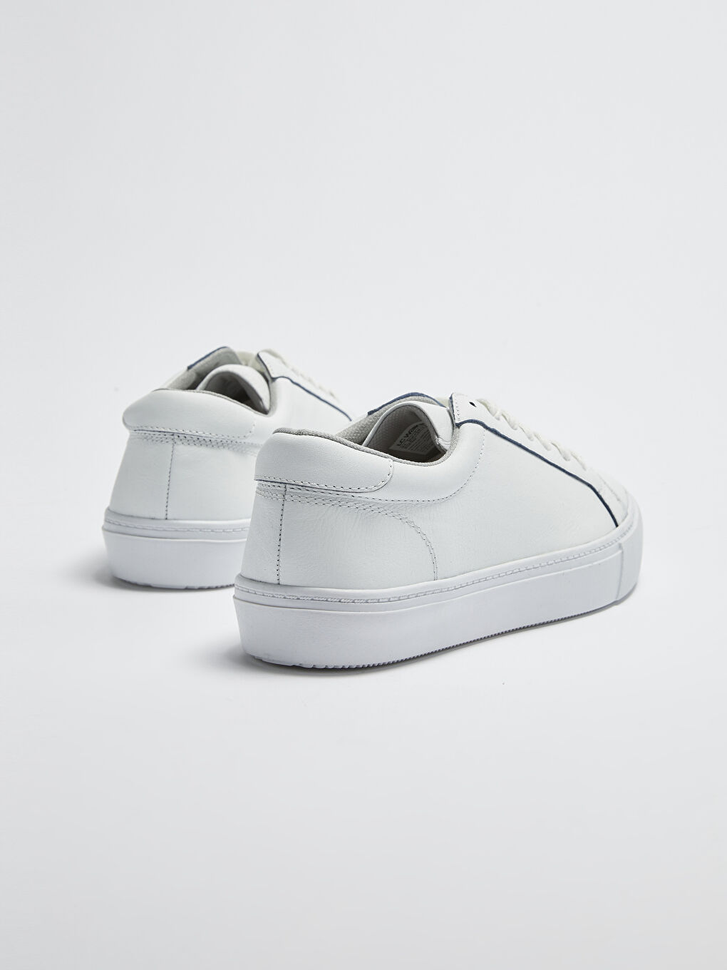 Beyaz Bağcıklı Deri Erkek Spor Ayakkabı-3