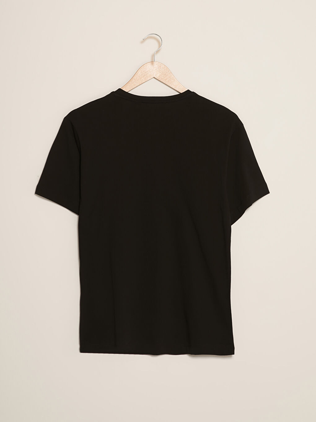 Siyah Bisiklet Yaka Kısa Kollu Mickey Mouse Baskılı Penye Erkek Tişört-6