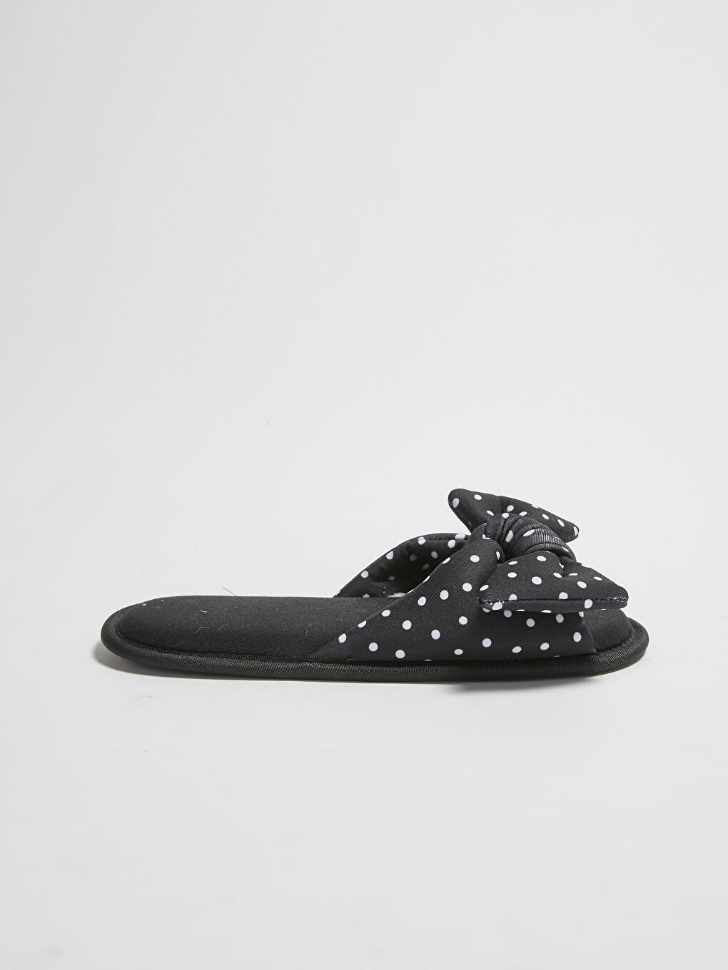 Siyah Pelüş Tek Bantlı Kadın Ev Terliği-2