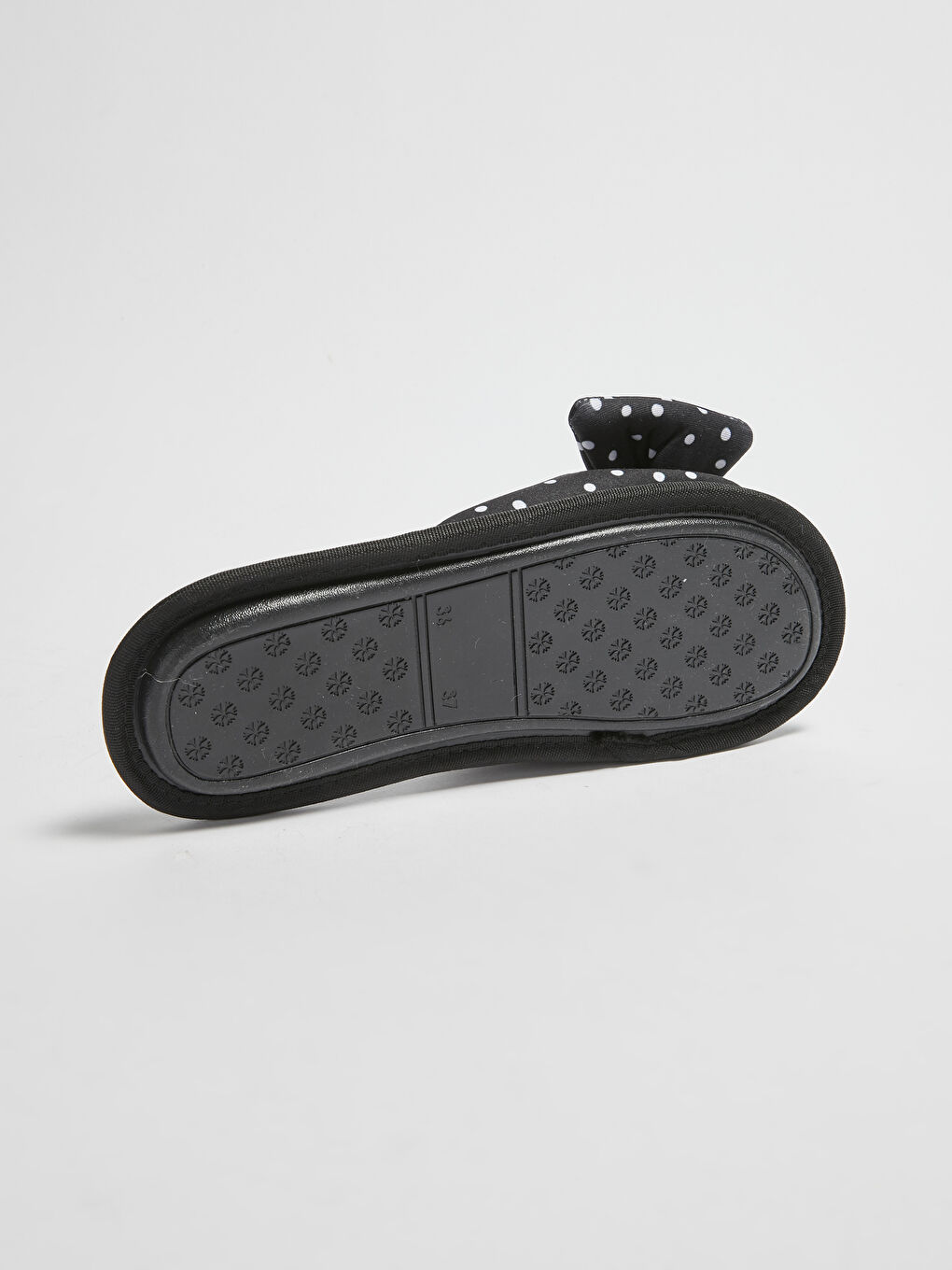 Siyah Pelüş Tek Bantlı Kadın Ev Terliği-3