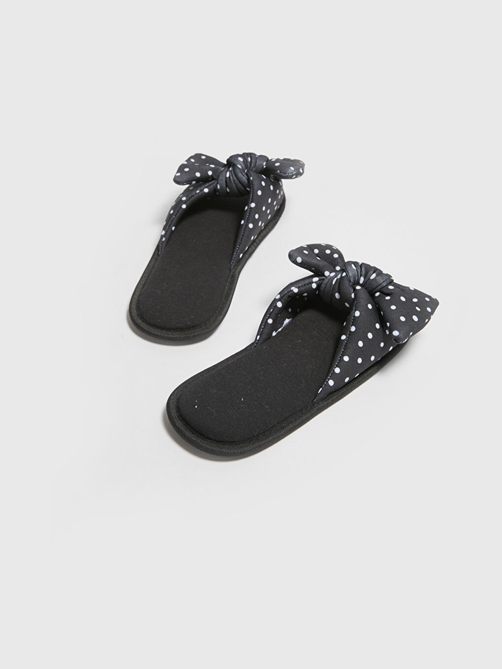 Siyah Pelüş Tek Bantlı Kadın Ev Terliği-5