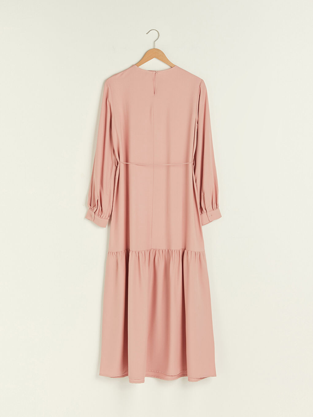 LCW Modest Crew Neck Waist Tied Detailed Long Sleeve Women's Dress -S1IH19Z8-V08