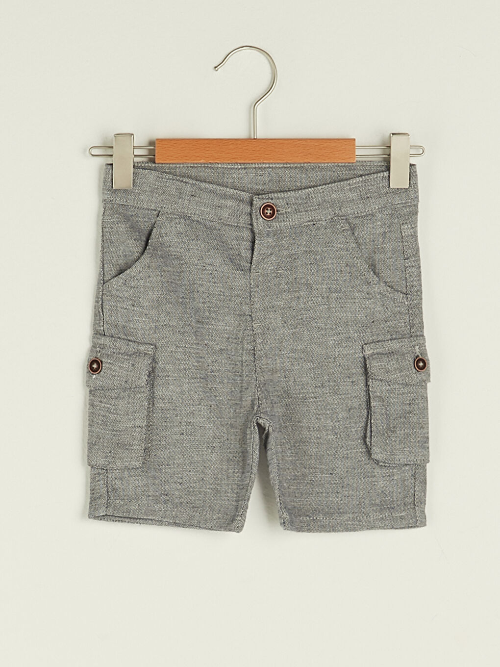 Gri Regular Fit Basic Erkek Bebek Şort