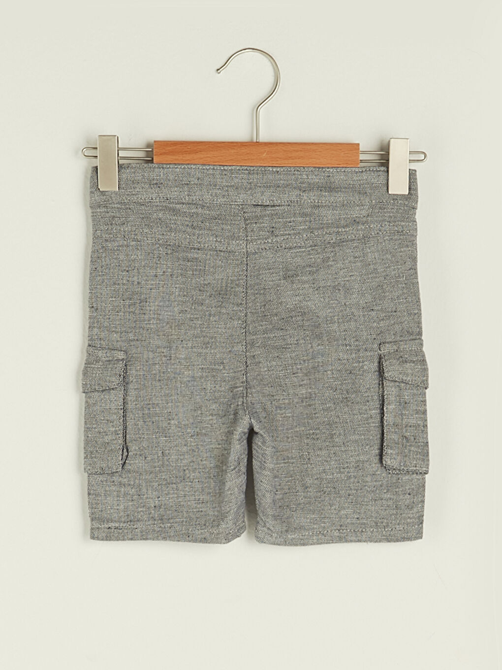 Gri Regular Fit Basic Erkek Bebek Şort-1
