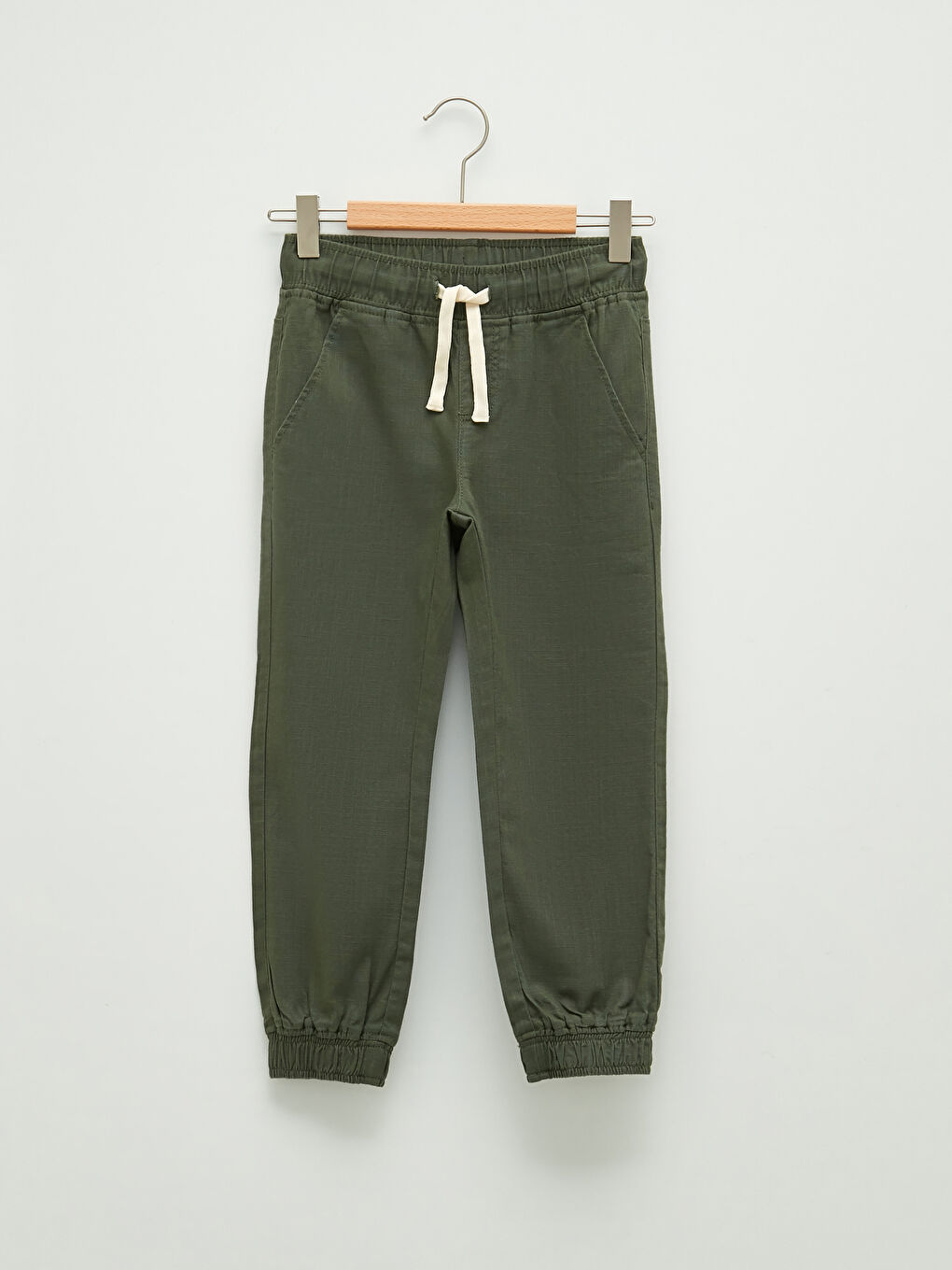 Elastic Waist Basic Gabardine Boy Jogger Trousers