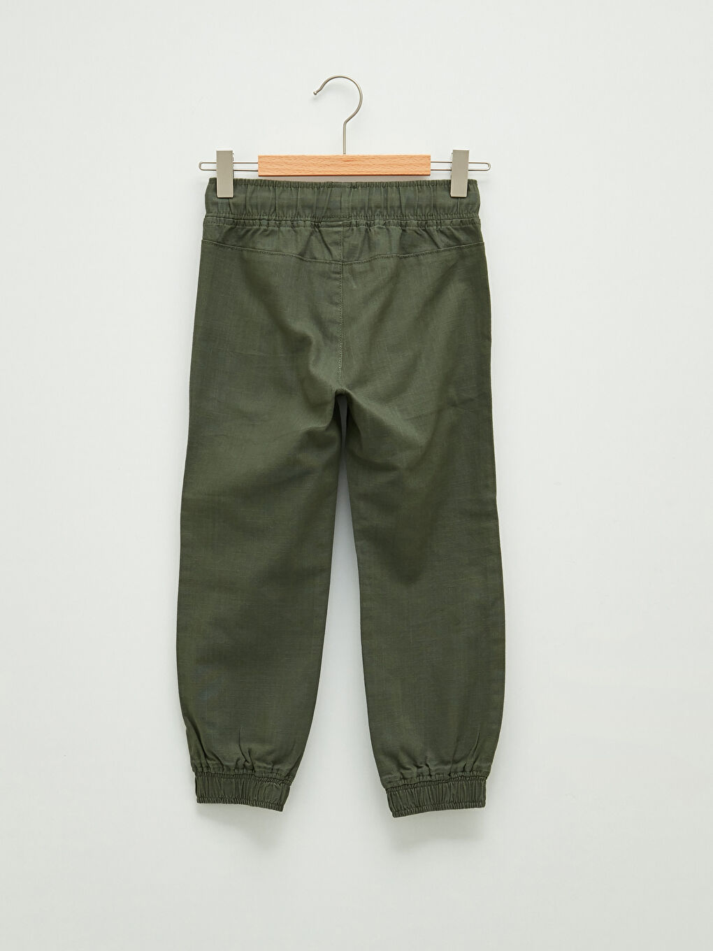 Elastic Waist Basic Gabardine Boy Jogger Trousers-1